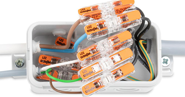 Wago 221 Series Inline Wire Splicing Lever-Nut Connector